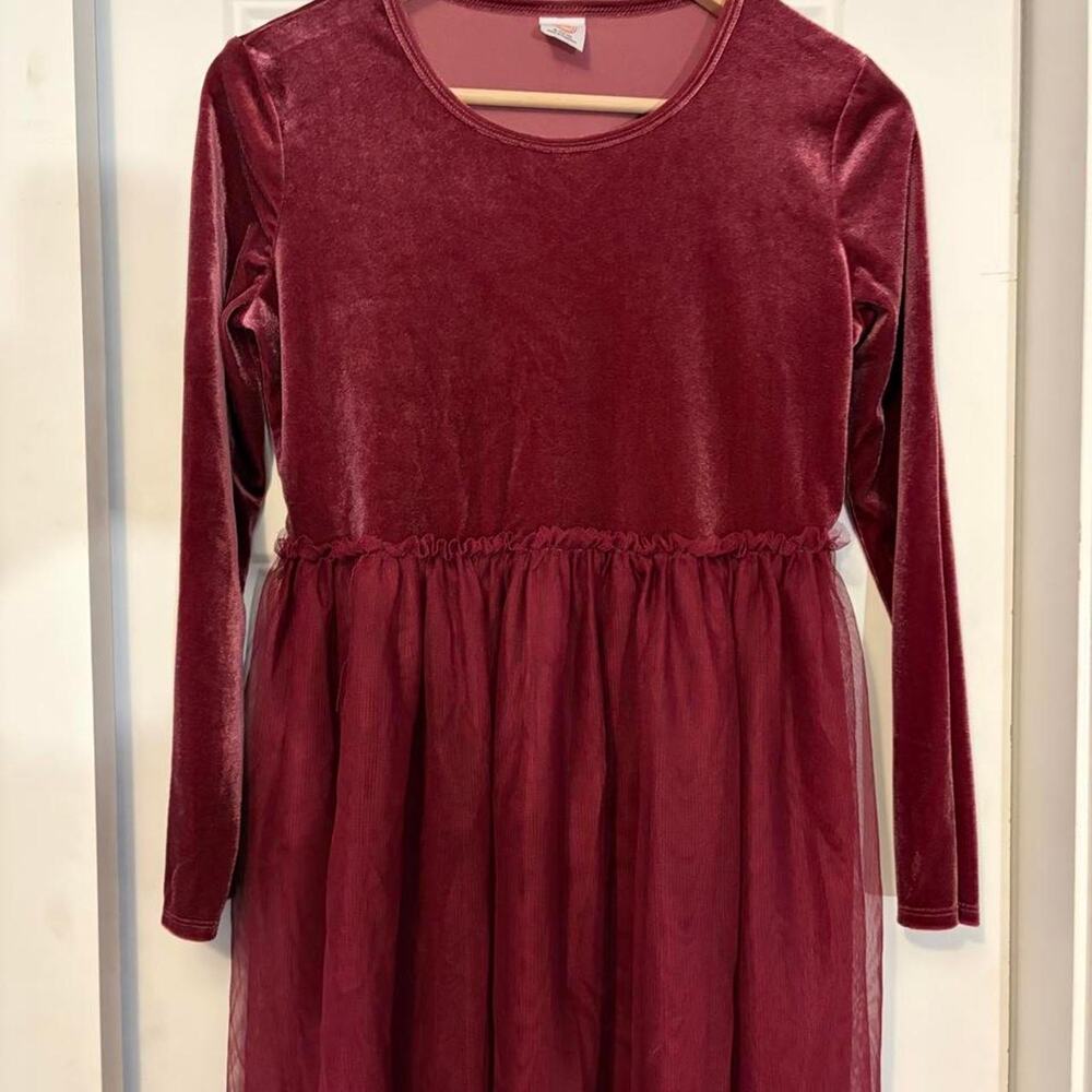 Wonder nation girls burgundy velvet